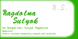 magdolna sulyok business card